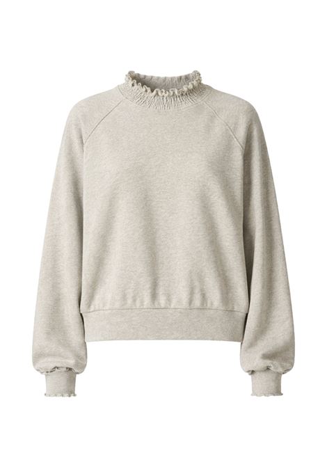 Felpa Des Petits Hauts Yaelle oversize in cotone grigio chiné Des Petits Hauts | Felpe | 1E260255GRIS CHINE